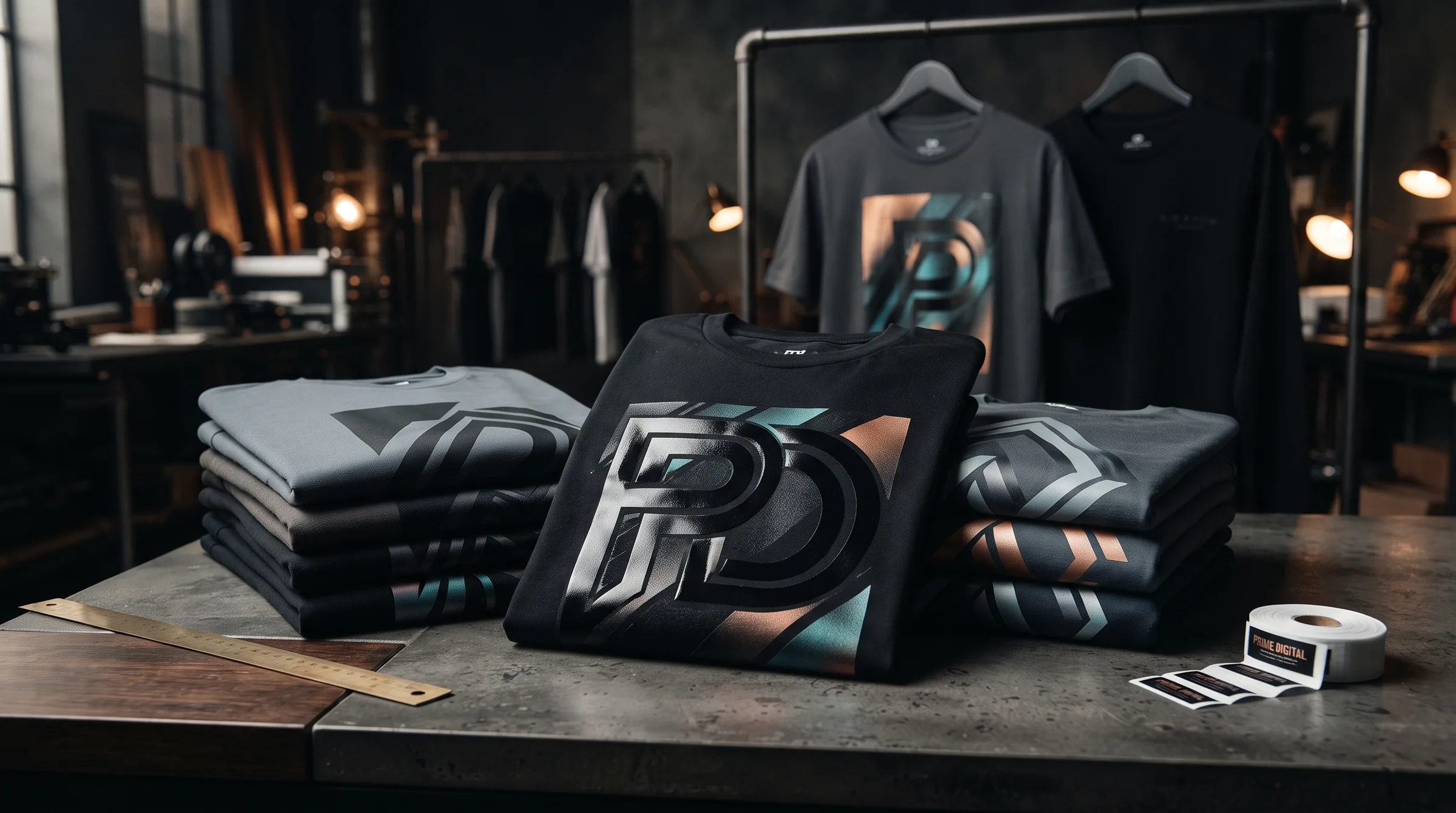 Custom branded t-shirts printed for a corporate uniform run.